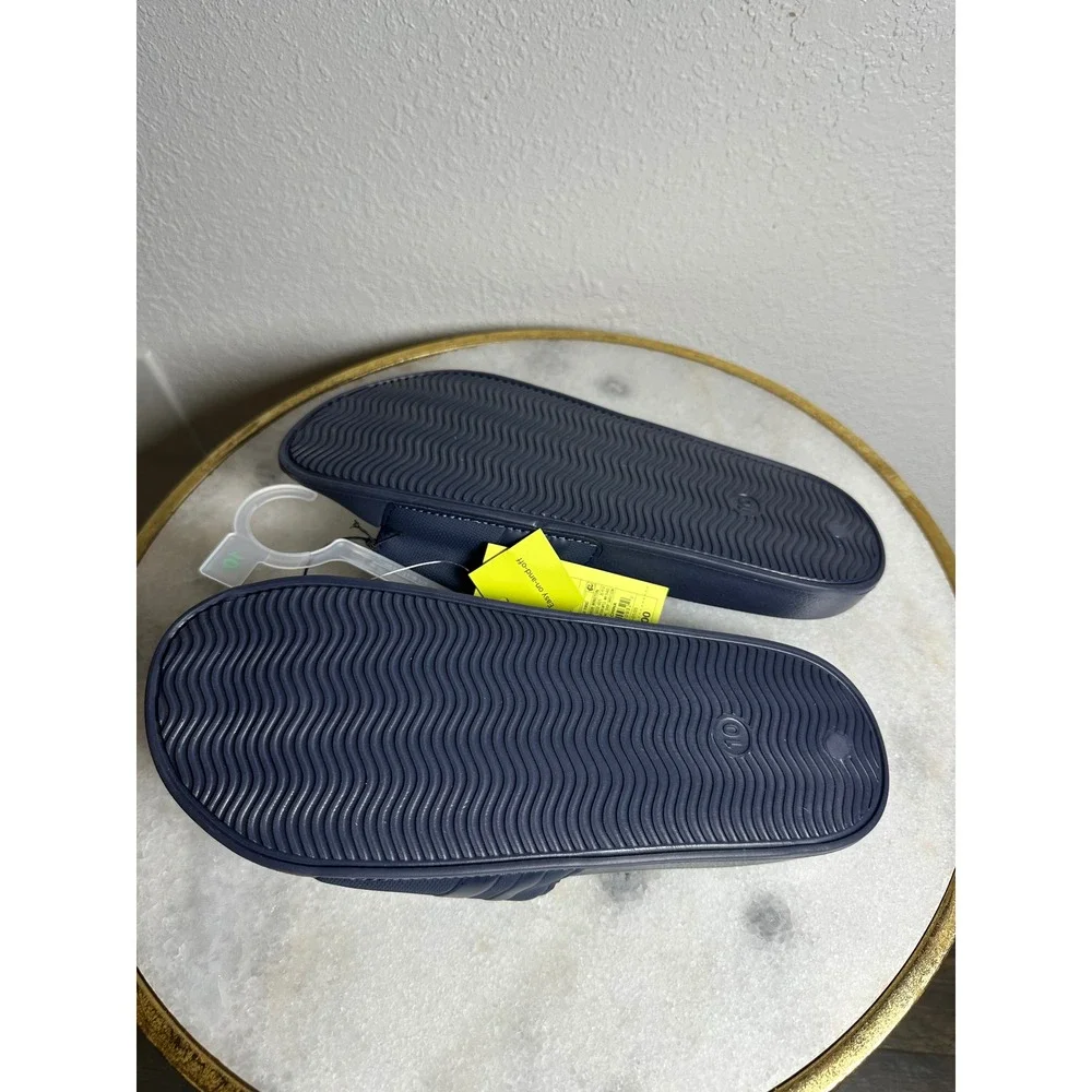 All in Motion Mens Navy Blue Slide Sandals Size 10 Slip On Athletic Pool Shoes